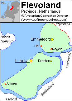 Map of Flevoland province, Netherlands